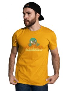 Come On, Cross The Fire Emoji T-shirt (Yellow) - Clothes for Emoji Lovers - Suitable for Fun Events - Foremost Gifting Material for Your Friends and Close Ones