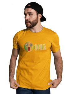 Shocked Emoji Printed T-shirt (Yellow) - Clothes for Emoji Lovers - Suitable for Fun Events - Foremost Gifting Material for Your Friends and Close Ones
