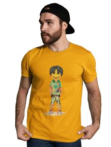 A Young Standing Emoji Boy Printed T-shirt (Yellow) - Clothes for Emoji Lovers - Suitable for Fun Events - Foremost Gifting Material for Your Friends and Close Ones