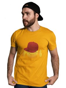 Eyes Covered with Cap Emoji T-shirt (Yellow) - Foremost Gifting Material for Your Friends and Close Ones