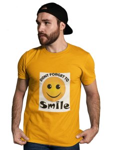 Don't Forget to Smile Emoji T-shirt (Yellow) - Clothes for Emoji Lovers - Suitable for Fun Events - Foremost Gifting Material for Your Friends and Close Ones