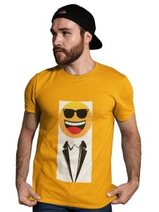 Real Gentleman Emoji T-shirt (Yellow) - Clothes for Emoji Lovers - Suitable for Fun Events - Foremost Gifting Material for Your Friends and Close Ones