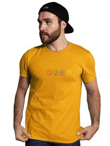 Five Colour Shaded Shapes Emojis T-shirt (Yellow) - Clothes for Emoji Lovers - Suitable for Fun Events - Foremost Gifting Material for Your Friends and Close Ones