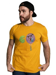 Strong Man in Violet Emoji T-shirt (Yellow) - Clothes for Emoji Lovers - Suitable for Fun Events - Foremost Gifting Material for Your Friends and Close Ones