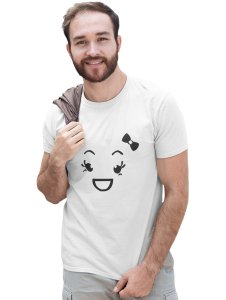 Pretty Girl Emoji T-shirt (White) - Clothes for Emoji Lovers - Suitable for Fun Events - Foremost Gifting Material for Your Friends and Close Ones