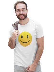 Faded Smile Emoji T-shirt (White) - Clothes for Emoji Lovers -Foremost Gifting Material for Your Friends and Close Ones