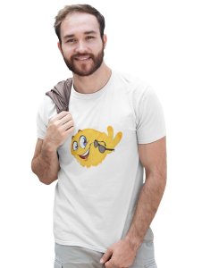 Happy Emoji removing glasses T-shirt (White) - Clothes for Emoji Lovers -Foremost Gifting Material for Your Friends and Close Ones