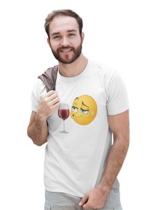 Whisky is Risky Emoji T-shirt (White) - Clothes for Emoji Lovers -Foremost Gifting Material for Your Friends and Close Ones