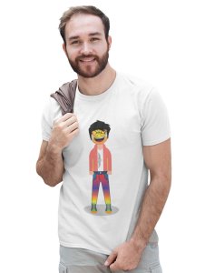 A Young Laughing Emoji Boy Printed T-shirt (White) - Clothes for Emoji Lovers -Foremost Gifting Material for Your Friends and Close Ones