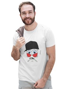 Charlie Chaplin Emoji T-shirt (White) -Foremost Gifting Material for Your Friends and Close Ones