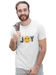 Joy Written in Text T-shirt (White) - Clothes for Emoji Lovers -Foremost Gifting Material for Your Friends and Close Ones