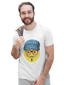 Moustaque Face Emoji T-shirt (White) - Clothes for Emoji Lovers -Foremost Gifting Material for Your Friends and Close Ones