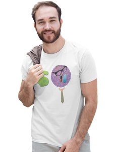 Strong Man in Violet Emoji T-shirt (White) - Clothes for Emoji Lovers -Foremost Gifting Material for Your Friends and Close Ones