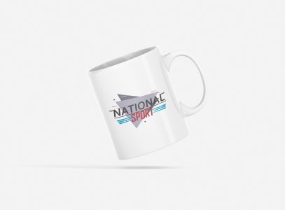 National Sport Text In Black &Red - Printed Coffee Mugs For Sports Lovers