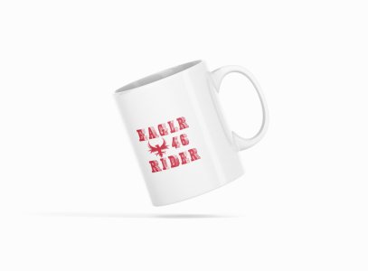 Eaglr 46 Rider Text In Red - Printed Coffee Mugs For Sports Lovers
