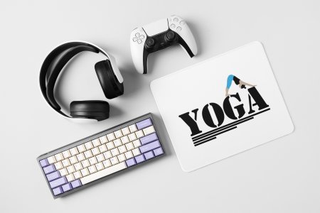 Yoga, big text - yoga themed mousepads