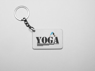 Yoga Text In Black - Printed Acrylic Keychains(Pack Of 2)