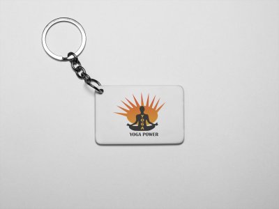 Yoga Power Text In Black - Printed Acrylic Keychains(Pack Of 2)