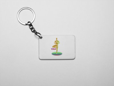 Yoga Vrikshasana - Printed Acrylic Keychains(Pack Of 2)
