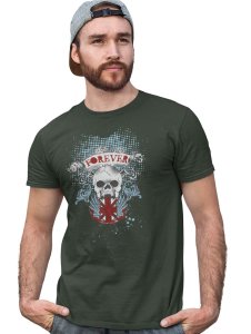 Forever Green Round Neck Cotton Half Sleeved T-Shirt with Printed Graphics
