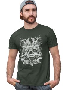 Casino Queen Green Round Neck Cotton Half Sleeved T-Shirt with Printed Graphics