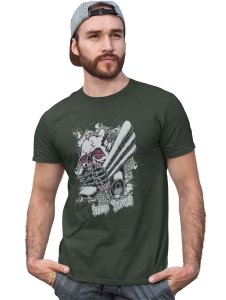 The Strange Craniums Green Round Neck Cotton Half Sleeved T-Shirt with Printed Graphics