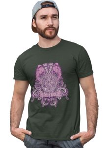 2 Elephants Facing Opposite, (BG Purple) (Green T)- Suitable For Horrific Scenes Lover Person - Foremost Gifting Material for Your Friends and Close Ones