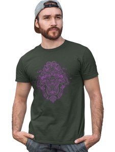 The Karma Green Round Neck Cotton Half Sleeved T-Shirt with Printed Graphics