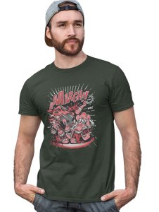 The Monster Bowling Green Round Neck Cotton Half Sleeved T-Shirt with Printed Graphics