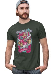World Football League Round Neck Cotton Half Sleeved T-Shirt with Printed Graphics