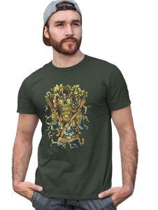 The Cowboy Green Round Neck Cotton Half Sleeved T-Shirt with Printed Graphics