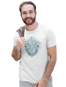 The Cursed Mermaid White Round Neck Cotton Half Sleeved T-Shirt with Printed Graphics