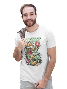 Coscoot White Round Neck Cotton Half Sleeved T-Shirt with Printed Graphics