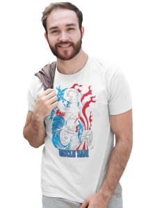 The Meat Packer White Round Neck Cotton Half Sleeved T-Shirt with Printed Graphics
