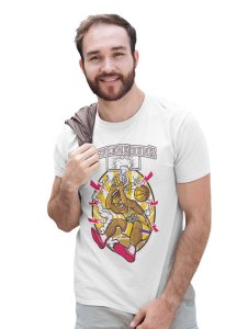 The Dunk White Round Neck Cotton Half Sleeved T-Shirt with Printed Graphics