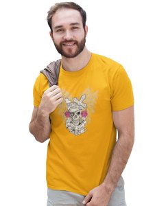 Rock N Roll Forever Yellow Round Neck Cotton Half Sleeved T-Shirt with Printed Graphics
