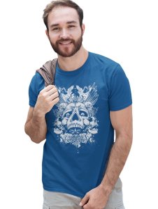 Casino Queen Blue Round Neck Cotton Half Sleeved T-Shirt with Printed Graphics