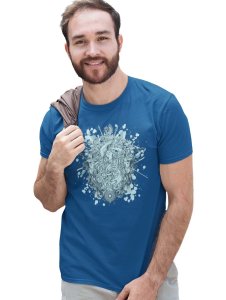 The Deathheads Blue Round Neck Cotton Half Sleeved T-Shirt with Printed Graphics