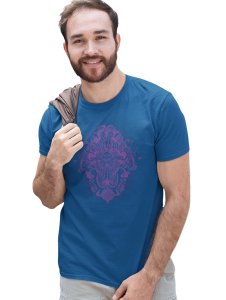 The Power Of Karma Blue Round Neck Cotton Half Sleeved T-Shirt with Printed Graphics