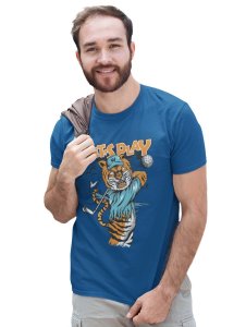 Mozart- The Composer Blue Round Neck Cotton Half Sleeved T-Shirt with Printed Graphics