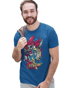 Schedule Murderer Blue Round Neck Cotton Half Sleeved T-Shirt with Printed Graphics