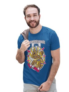 The Dunk Blue Round Neck Cotton Half Sleeved T-Shirt with Printed Graphics