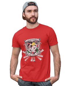The Creepy Clown Red Round Neck Cotton Half Sleeved T-Shirt with Printed Graphics