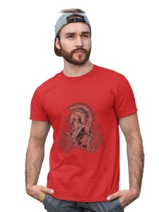 The Evil Angel Red Round Neck Cotton Half Sleeved T-Shirt with Printed Graphics