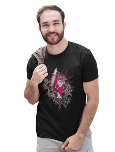 The Creepy Clown Black Round Neck Cotton Half Sleeved T-Shirt with Printed Graphics