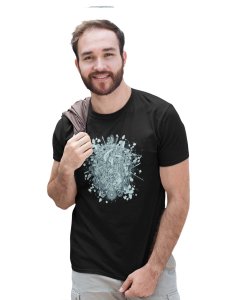 The Cursed Mermaid Black Round Neck Cotton Half Sleeved T-Shirt with Printed Graphics