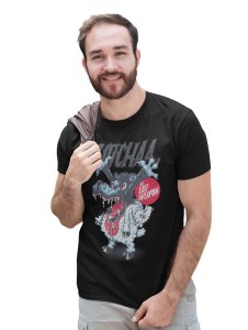 The Last Weapon Black Round Neck Cotton Half Sleeved T-Shirt with Printed Graphics