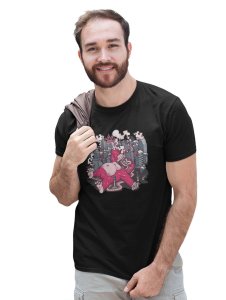 The Wrecker Black Round Neck Cotton Half Sleeved T-Shirt with Printed Graphics