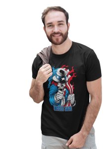 The Meat Packer Black Round Neck Cotton Half Sleeved T-Shirt with Printed Graphics