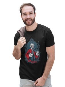 Mozart 35 Black Round Neck Cotton Half Sleeved T-Shirt with Printed Graphics
